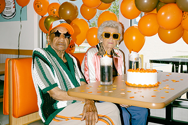 A&W centenarian celebrating a milestone moment with friends
